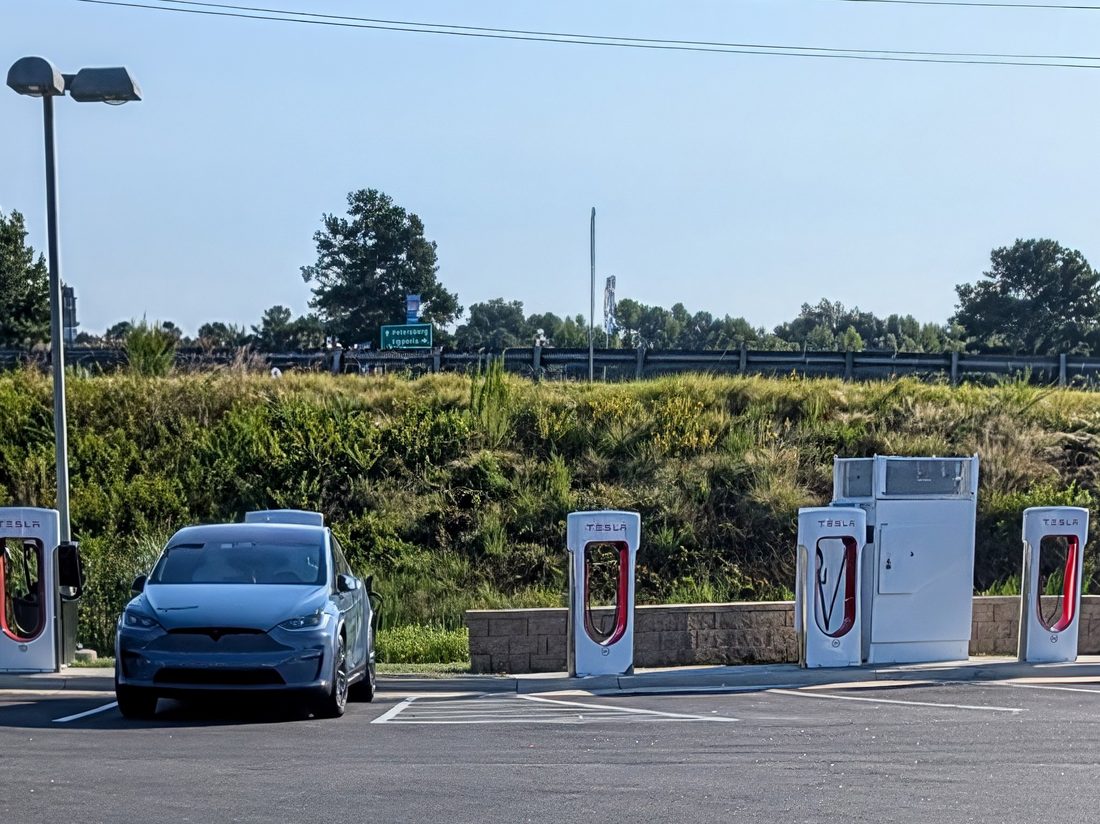 Model X at a Tesla Supercharger